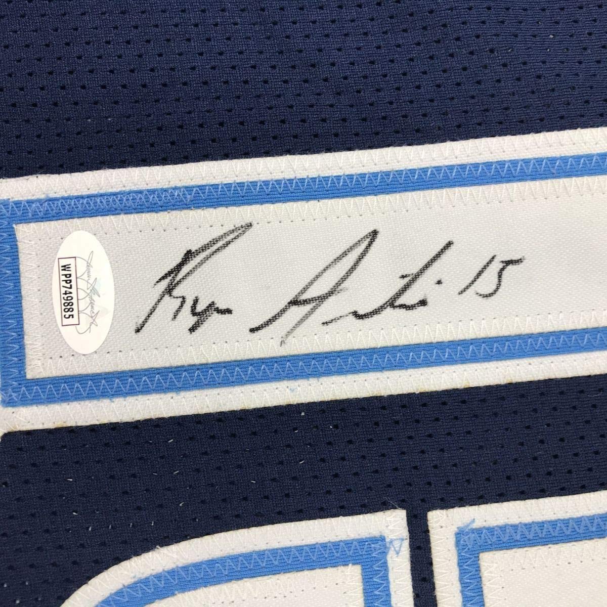 Framed Autographed/Signed Ryan Arcidiacono 35x39 Villanova Blue College Basketball Jersey JSA COA