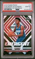 Graded 2018 Panini Prizm Shai Gilgeous-Alexander #11 Emergent Silver Prizm Rookie RC Basketball Card PSA 10 Gem Mint