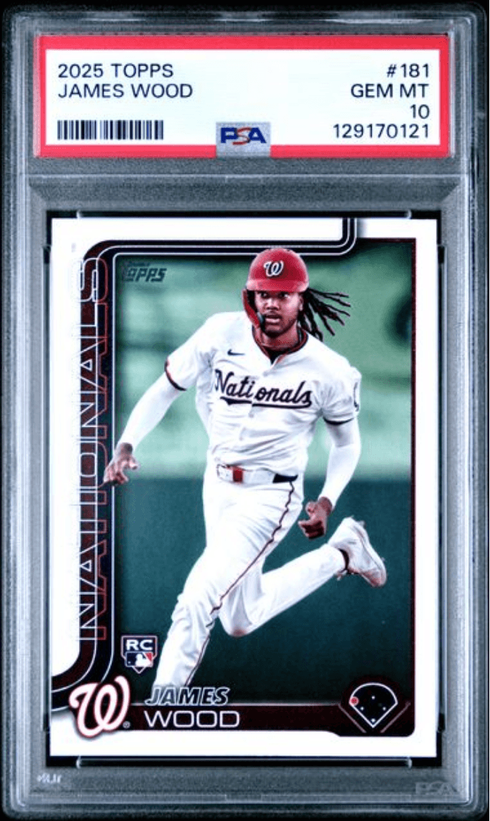 Graded 2025 Topps James Wood #181 Rookie RC Baseball Card PSA 10 Gem Mint