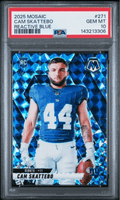 Graded 2025 Panini Mosaic Cam Skattebo #271 Reactive Blue Rookie RC Football Card PSA 10 Gem Mint