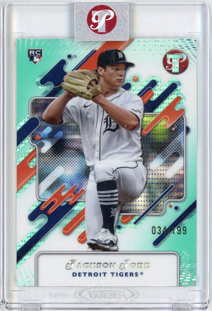2025 Topps Pristine Jackson Jobe #29 Aqua /199 Detroit Tigers Rookie RC Baseball Card