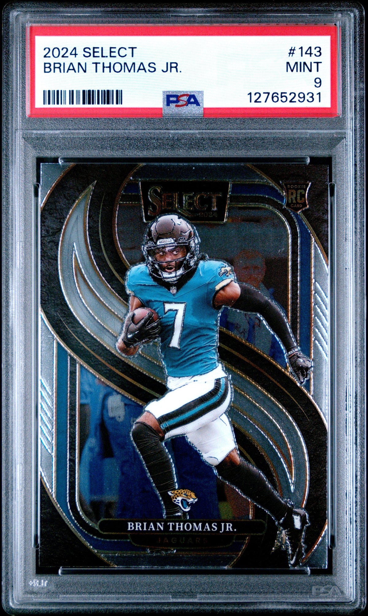 Graded 2024 Panini Select Brian Thomas Jr. #143 Rookie RC Football Card PSA 9 Mint