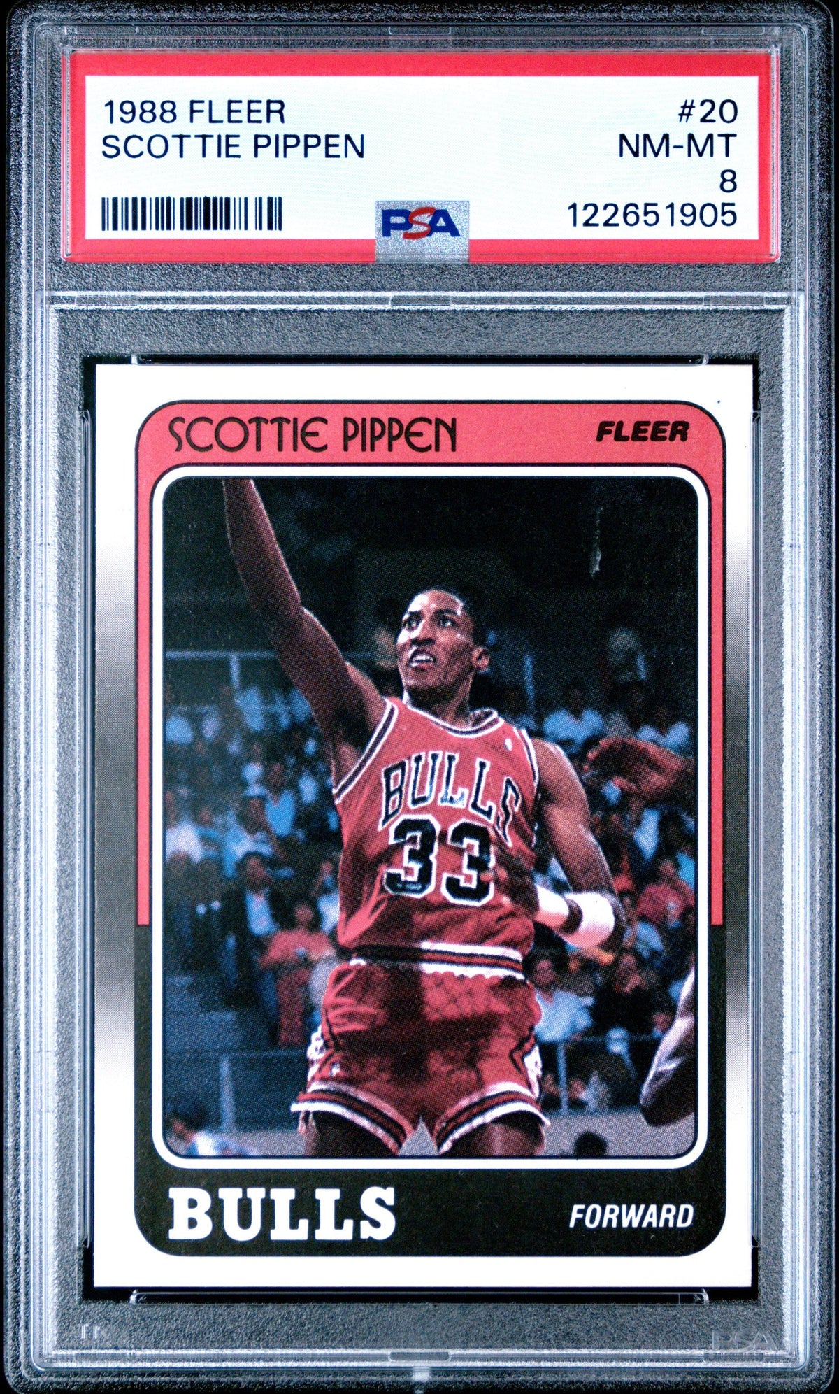 Graded 1988-89 Fleer Scottie Pippen #20 Rookie RC Basketball Card PSA 8 Near Mint