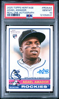 Graded 2025 Topps Heritage Adael Amador #ROAAA Real One Autograph Rookie RC Baseball Card PSA 10 Gem Mint