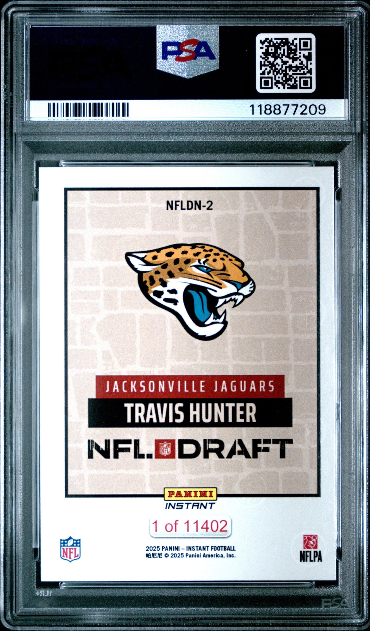 Graded 2025 Panini Instant Travis Hunter #NFLDN2 NFL Draft Night Rookie RC Football Card PSA 10 Gem Mint