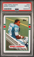 Graded 1989 Topps Traded Barry Sanders #83T Rookie RC Football Card PSA 10 Gem Mint