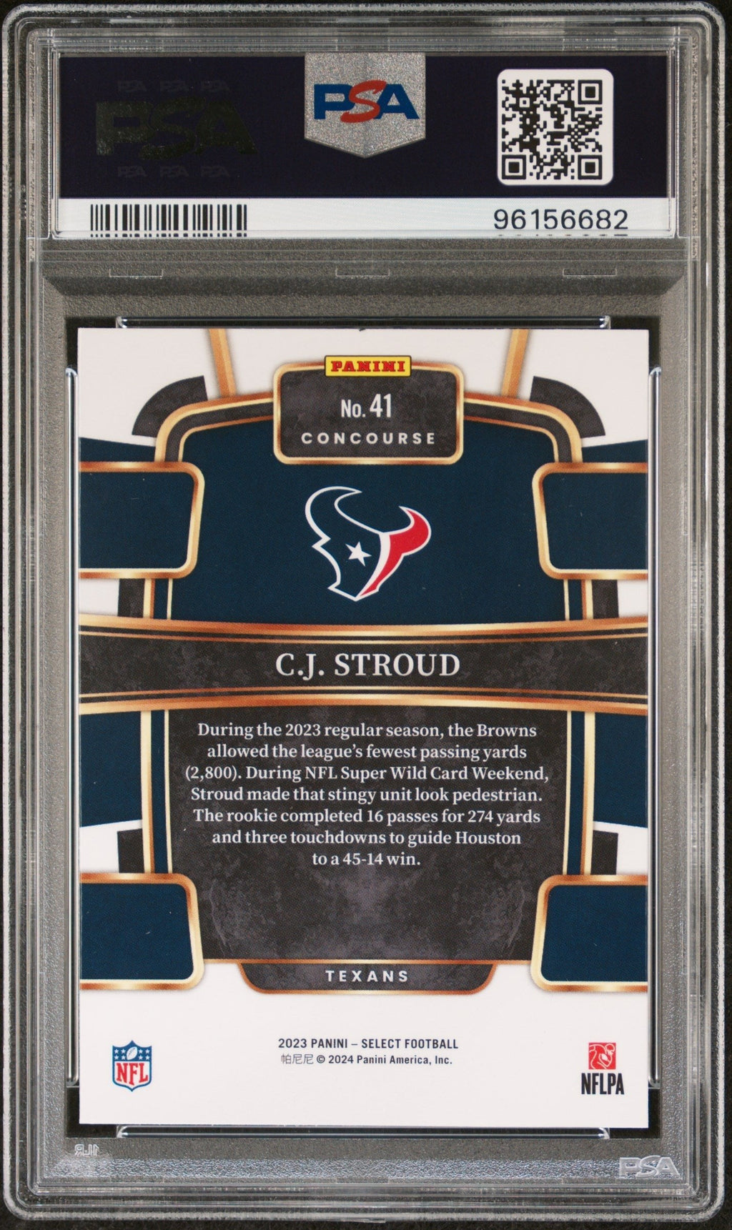 Graded 2023 Panini Select CJ Stroud #41 Rookie RC Football Card PSA 10 Gem Mint