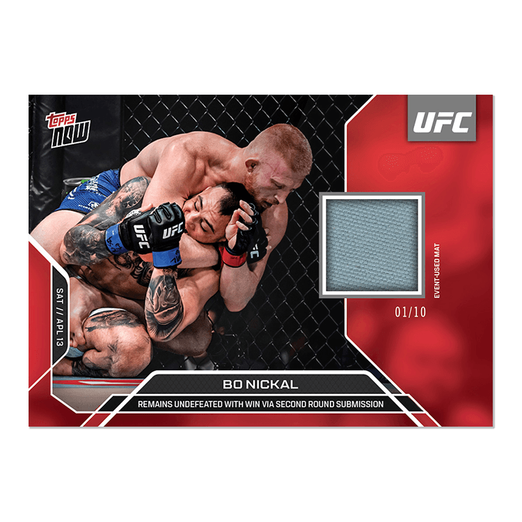 2024 Topps Now Bo Nickal #3B #/10 Fight Mat Relic UFC MMA Card