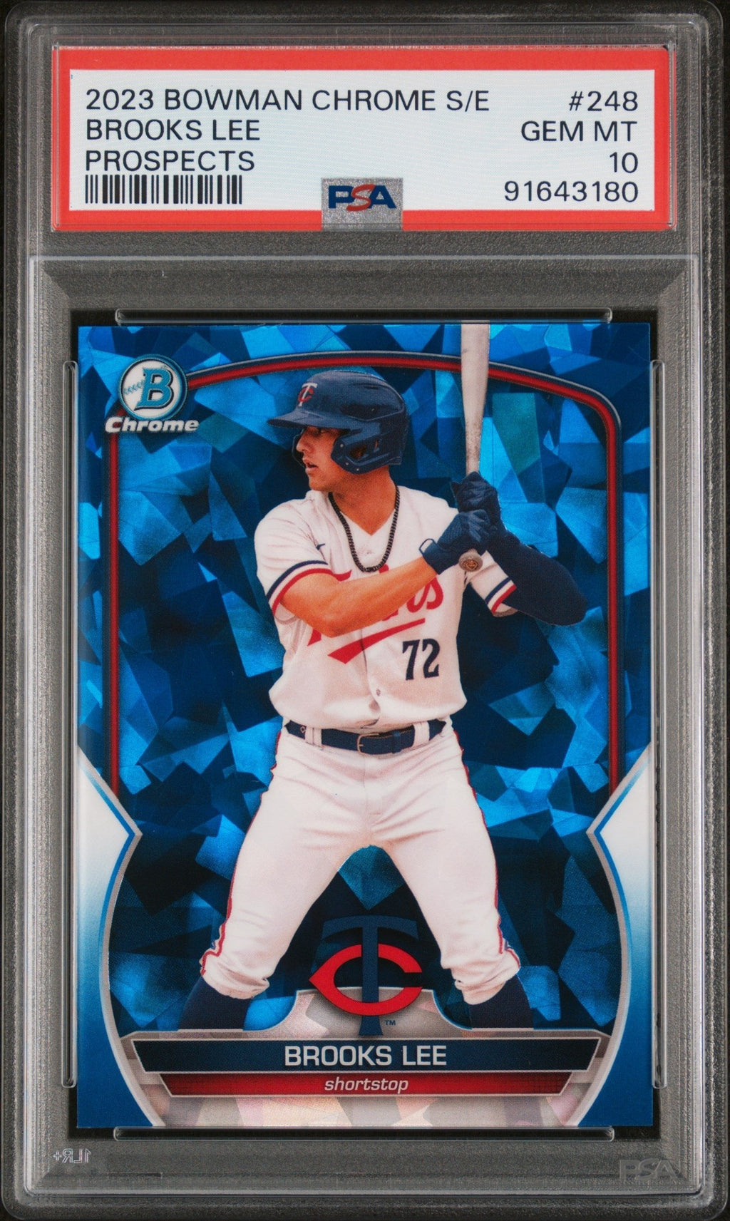 Graded 2023 Topps Bowman Chrome Sapphire Edition Brooks Lee #248 Chrome Rookie RC Baseball Card PSA 10 Gem Mint