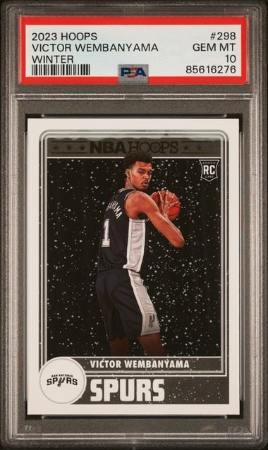 Graded 2023 Panini Hoops Victor Wembanyama #298 Winter Rookie RC Basketball Card PSA 10 Gem Mint