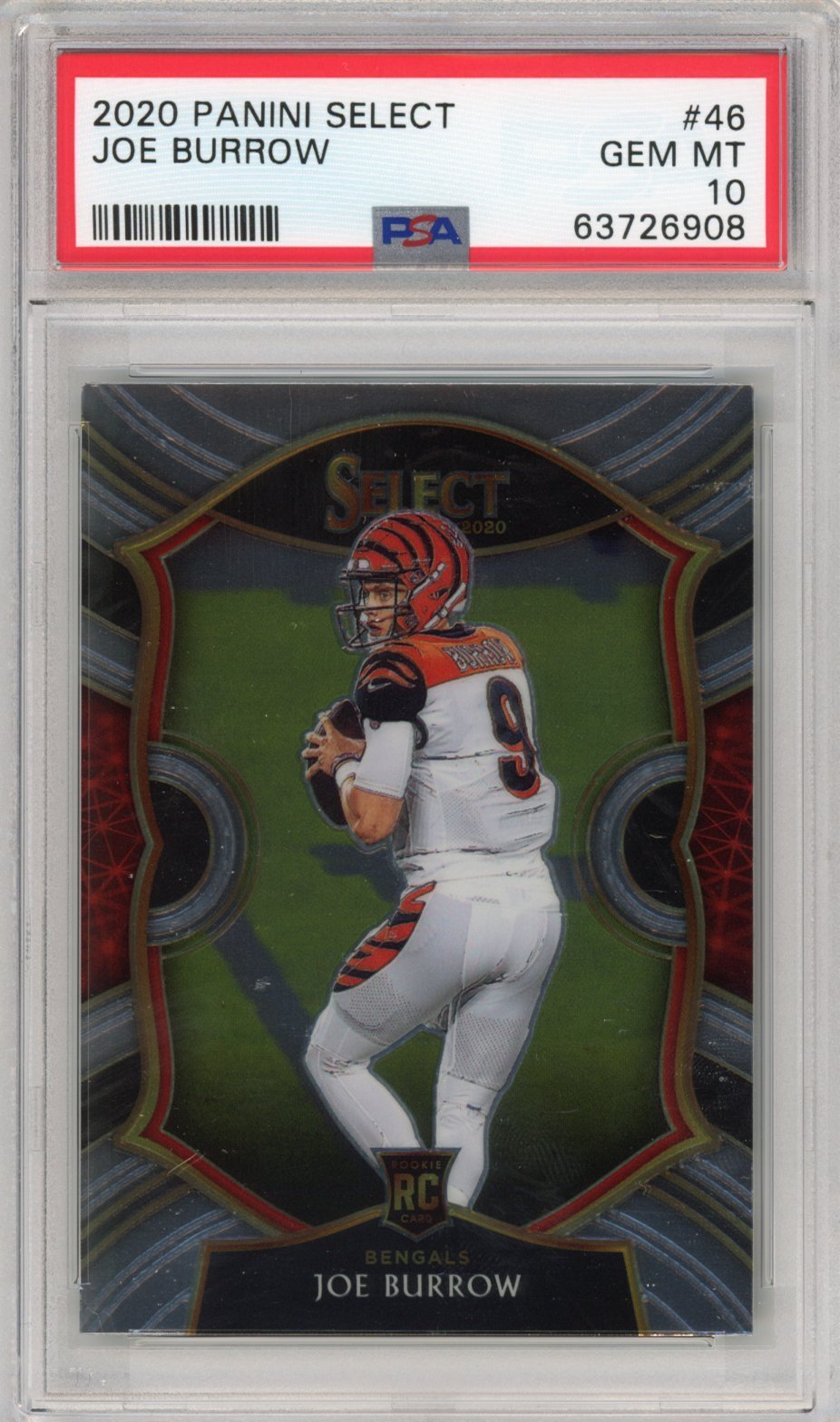 Graded 2020 Panini Select Joe Burrow #46 Rookie RC Football Card PSA 10 Gem Mint