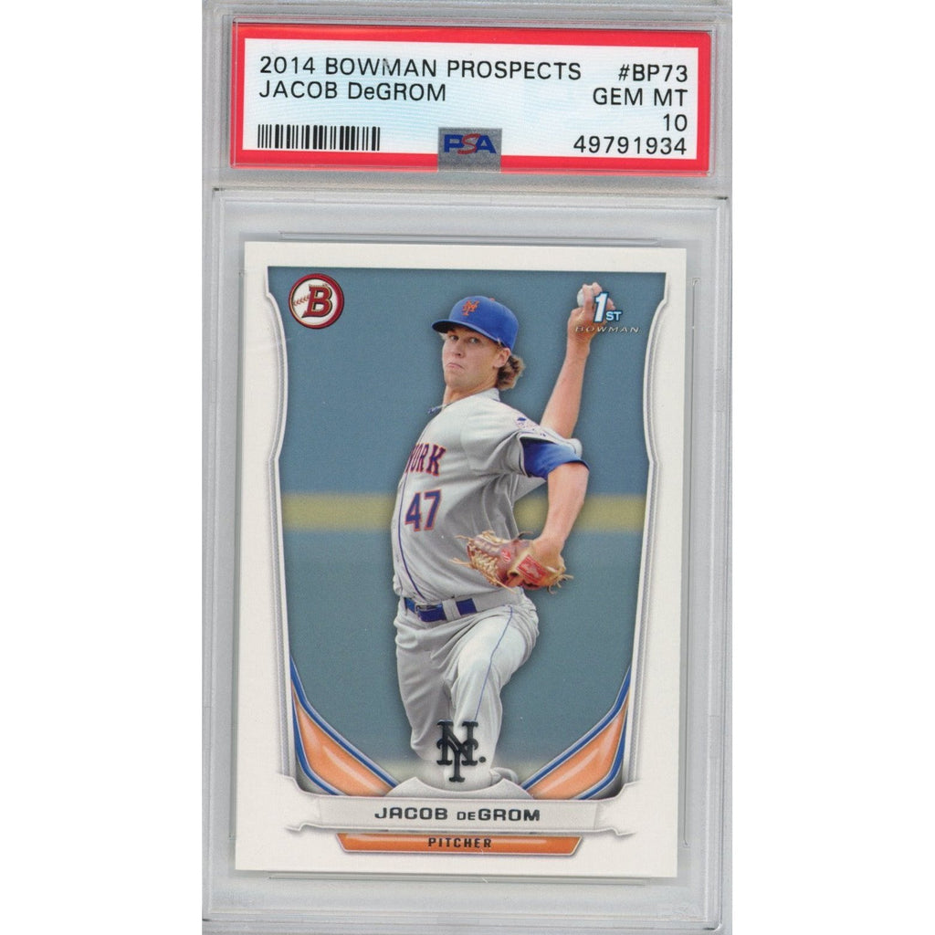 Graded 2014 Topps Bowman Prospects Jacob DeGrom #BP73 Rookie RC Baseball Card PSA 10 Gem Mint