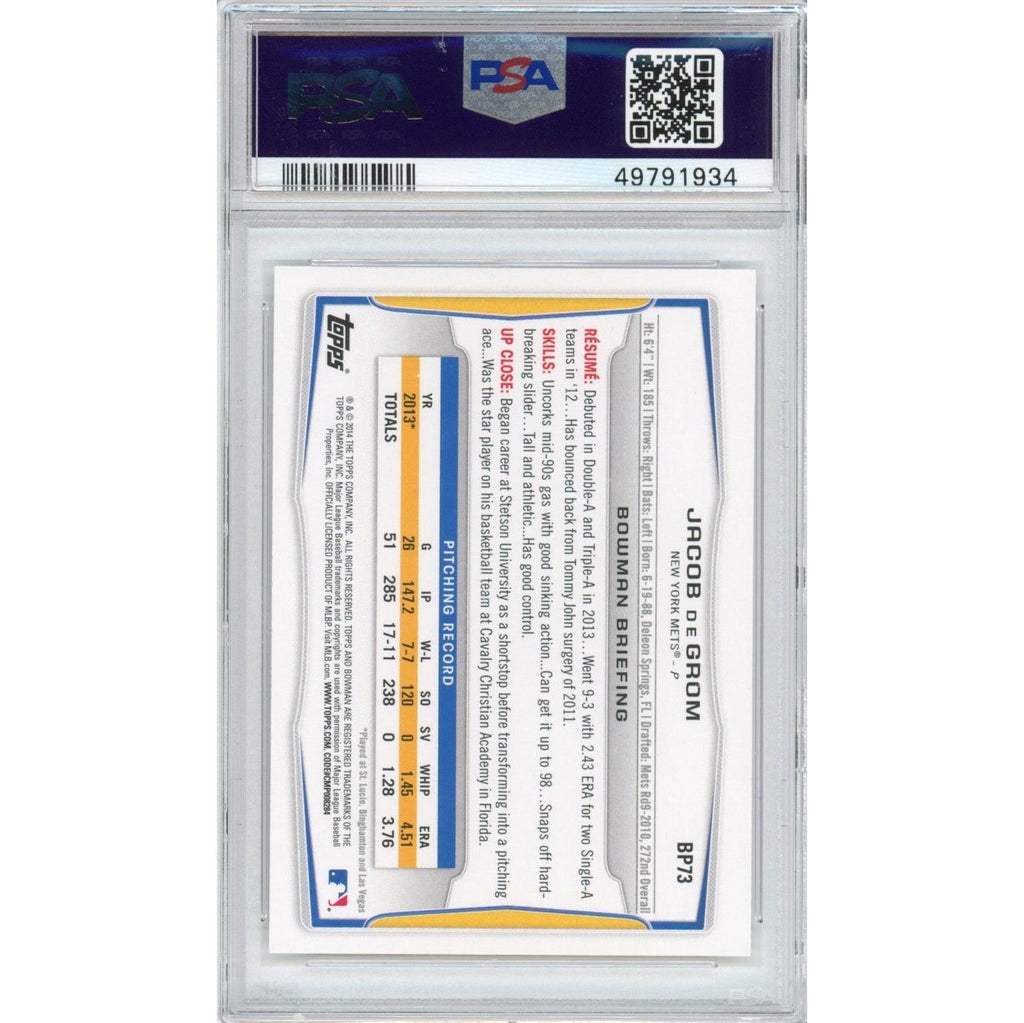 Graded 2014 Topps Bowman Prospects Jacob DeGrom #BP73 Rookie RC Baseball Card PSA 10 Gem Mint