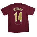 Autographed/Signed Thierry Henry Arsenal Red Soccer Jersey Beckett BAS COA