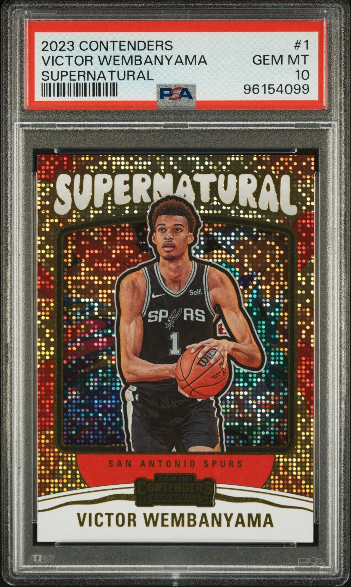 Graded 2023 Panini Contenders Victor Wembanyama #1 Super Natural Rookie RC Basketball Card PSA 10 Gem Mint