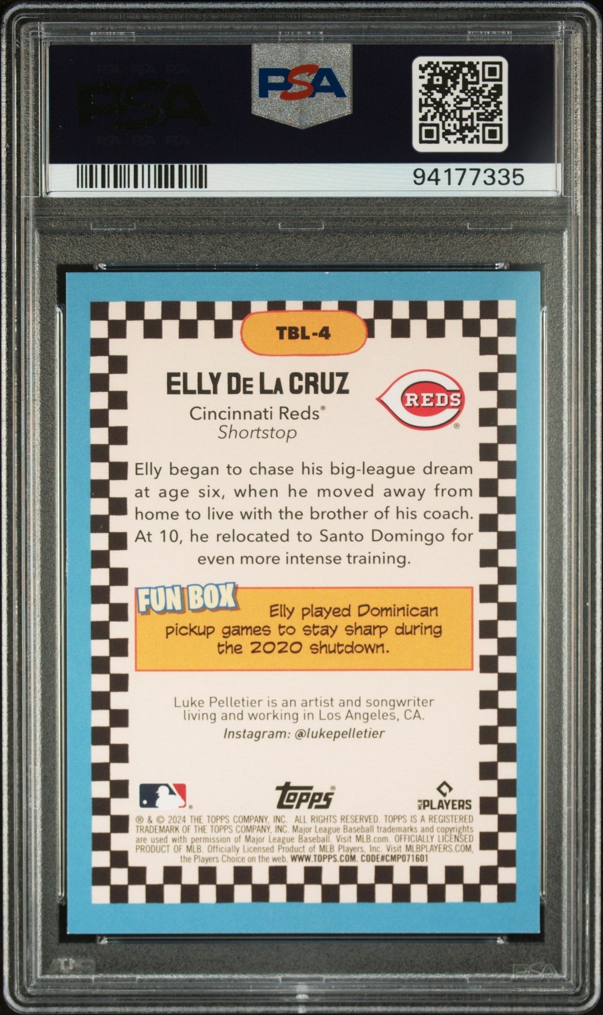 Graded 2024 Topps Big League Elly De La Cruz #TBL4 Big Leaguer Rookie RC Baseball Card PSA 10 Gem Mint