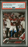 Graded 2024 Topps Bowman U Now Ryan Williams #2 Purple /25 Rookie RC Football Card PSA 10 Auto Grade Gem Mint