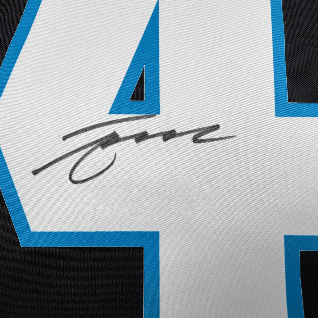 Autographed/Signed Tetairoa McMillan Carolina Panthers Black Authentic Football Jersey Fanatics COA