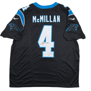 Autographed/Signed Tetairoa McMillan Carolina Panthers Black Authentic Football Jersey Fanatics COA