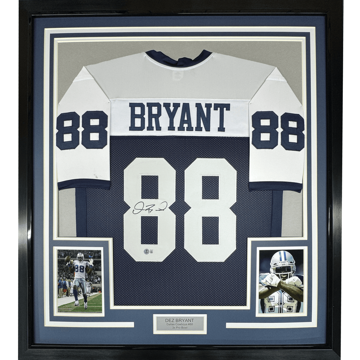 Framed Autographed/Signed Dez Bryant 35x39 Dallas Thanksgiving Day Football Jersey Beckett BAS COA