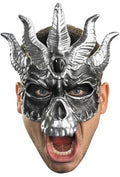 Chrome Plastic Skull Masquerade Mask