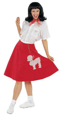 Red Felt Poodle Skirt Fifties Adult Costume
