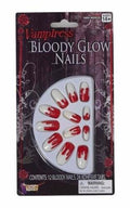 Vampiress Bloody Glow in the Dark Press On Fingernails with Bloody Tips
