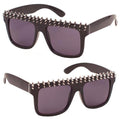 Small Spike Black Frame Dark Tinted Sunglasses