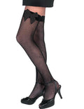 Thigh High Fishnet Stockings with Black Bows