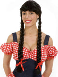 Farm Girl Adult Costume Long Black Wig with Braids