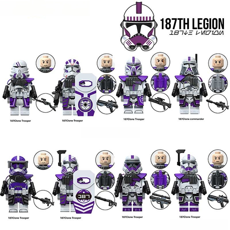 187th Legion Clone Troopers Set of 8 | LEGO Star Wars Minifigures Compatible Custom Toys