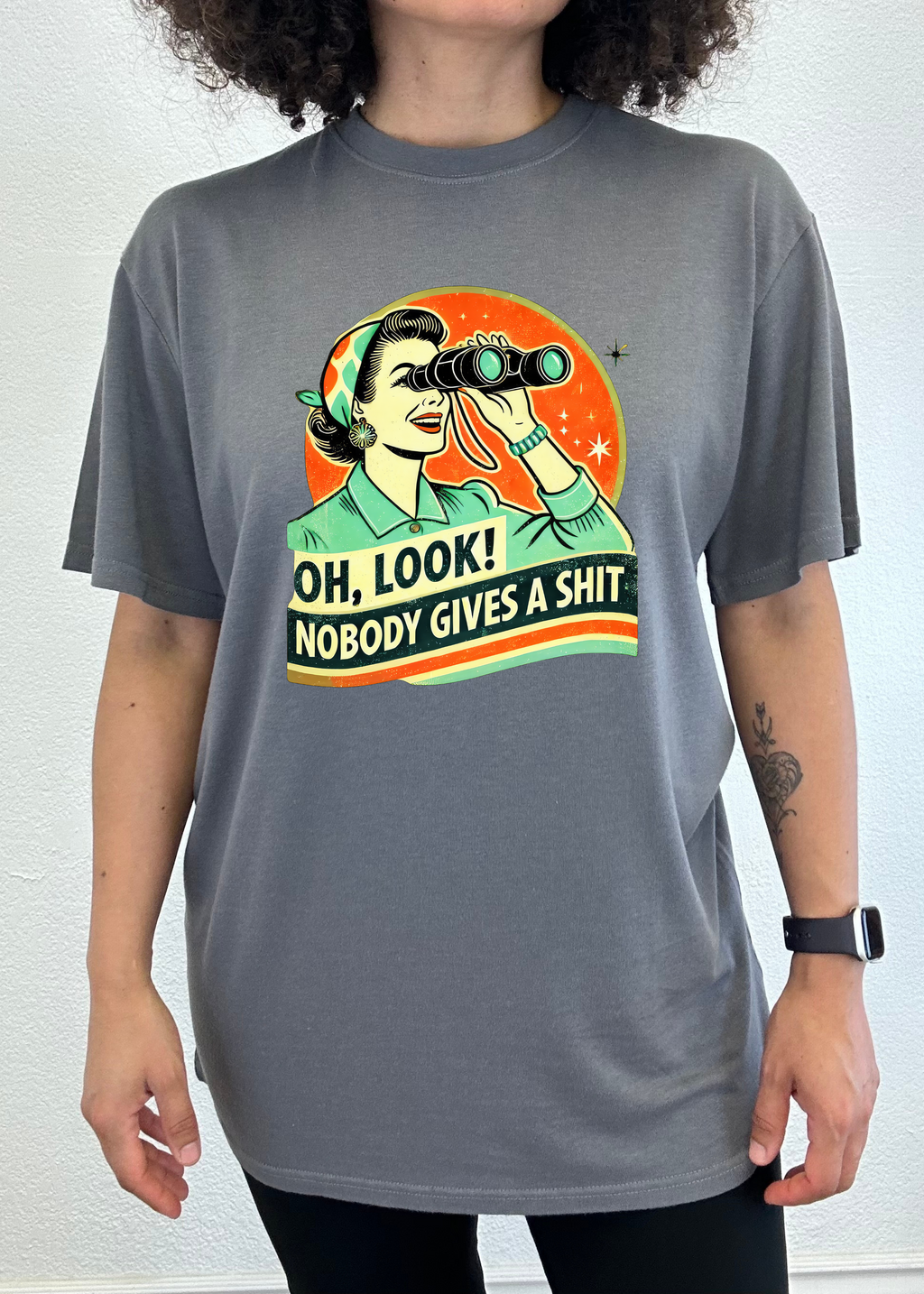 Funny Retro Woman Unisex Bamboo/Cotton Graphic T-Shirt