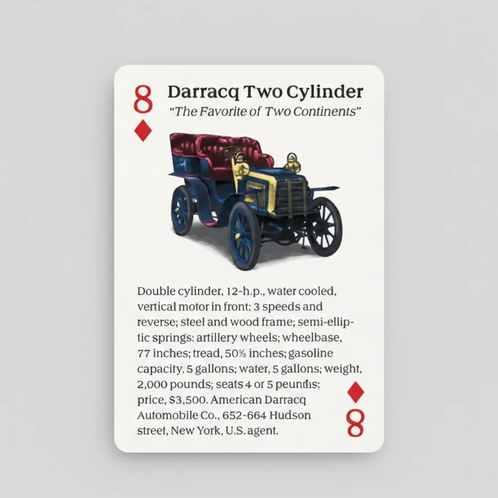 Turn of the Century Motor Cars Playing Cards