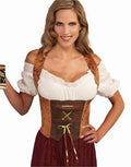 Womens Large Brown Renaissance Maiden Corset Top Adult Costume