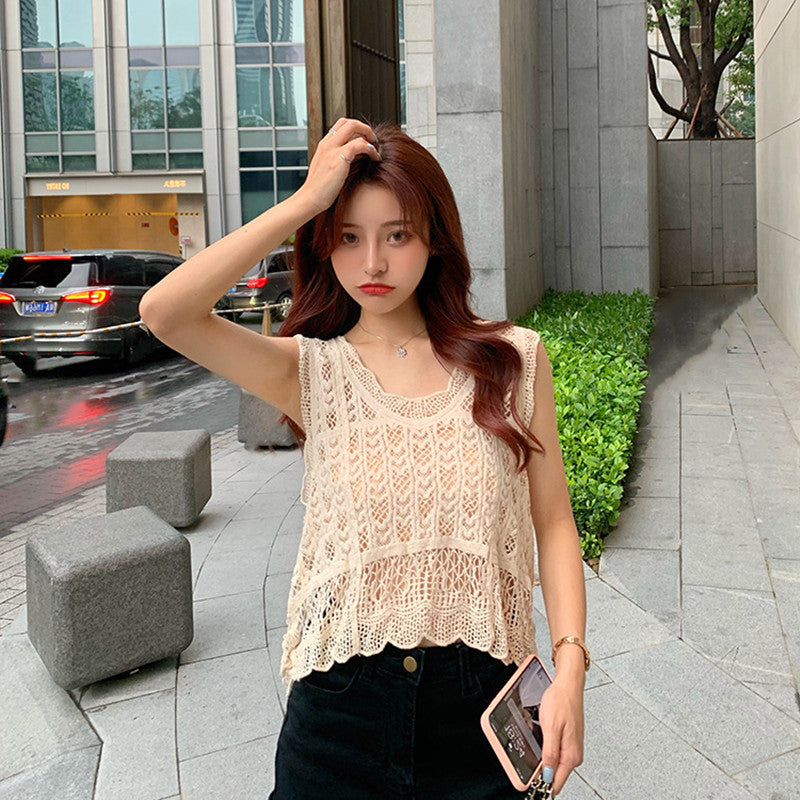 Lace Knitted Small Vest For Women