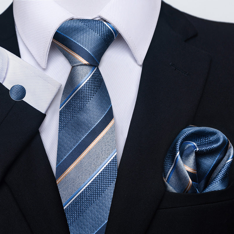 Men's Creative All-match Business Formal Wear Tie Scarf Cuff Buckle Set