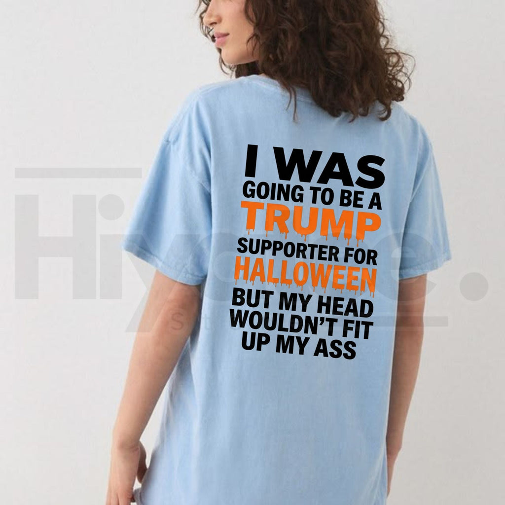 Satirical Political Humor Back Print T-Shirt – Funny Slogan Halloween Party Graphic Tee