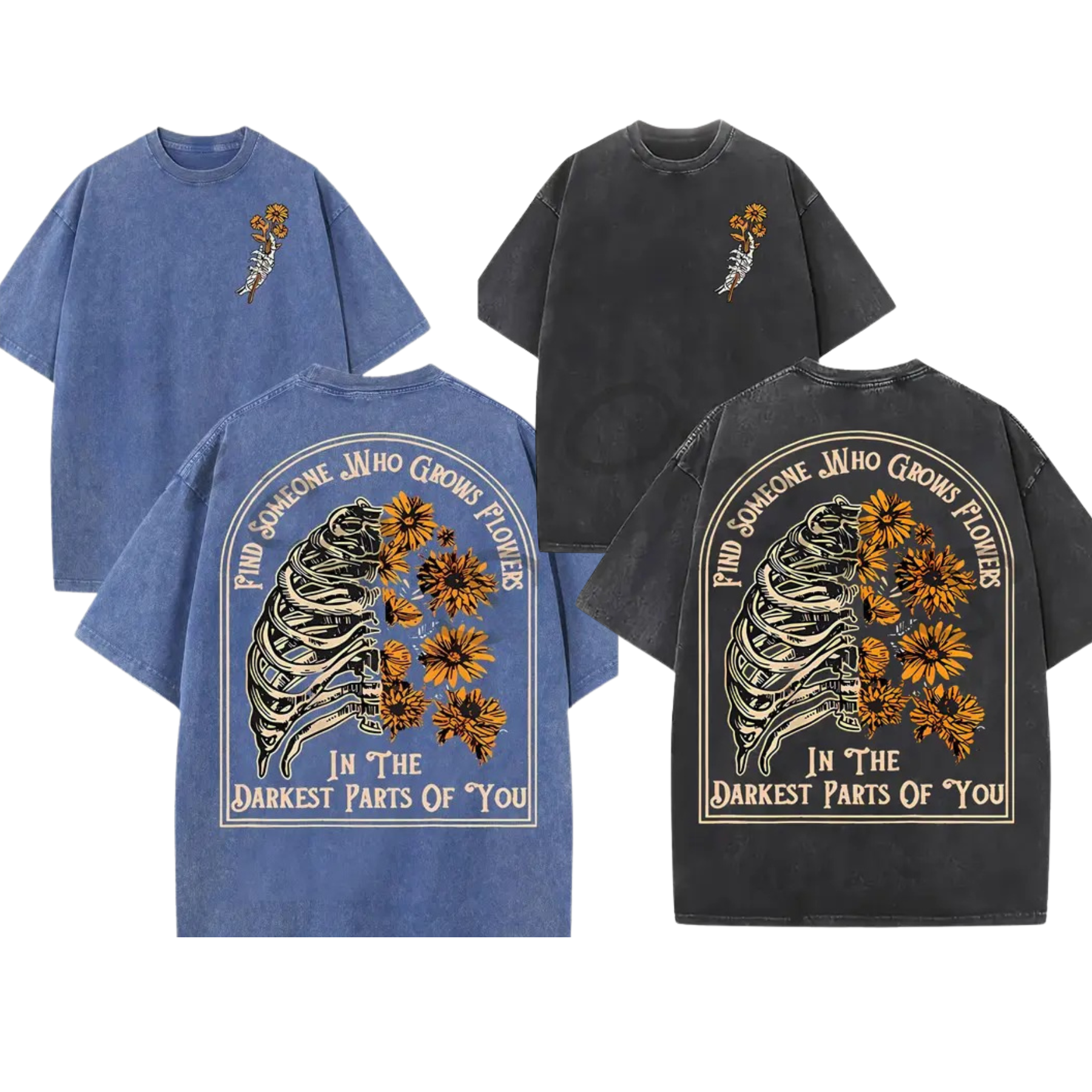 Find Someone Who Grows Flowers Sunflower T-Shirt – Aesthetic Washed Floral Tee