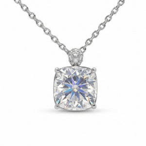 5.9CT (11.3mm) Cushion Cut Moissanite Diamond Necklace