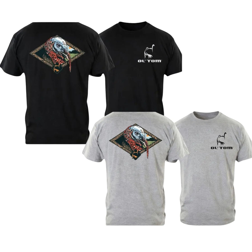 Ol’ Tom Wild Turkey Hunting T-Shirt – Vintage Wildlife Graphic Tee, Premium 100% Cotton Hunter Gift Idea, Made in USA
