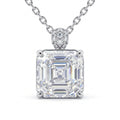5CT (10mm) Asscher Cut Moissanite Diamond Necklace