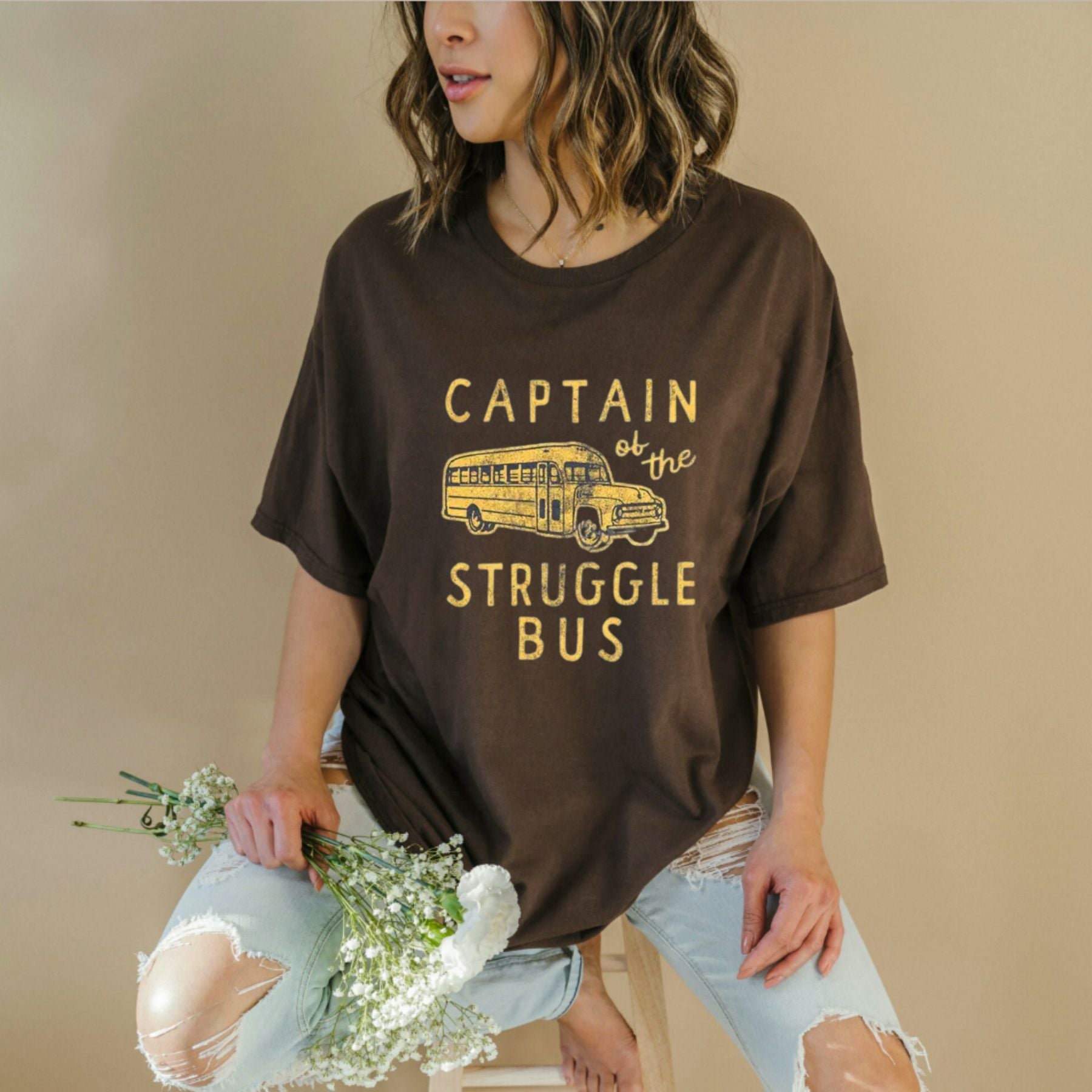 "Captain of the Struggle Bus" Funny T-Shirt – Sarcastic Humor Graphic Tee, Unisex Cotton Shirt