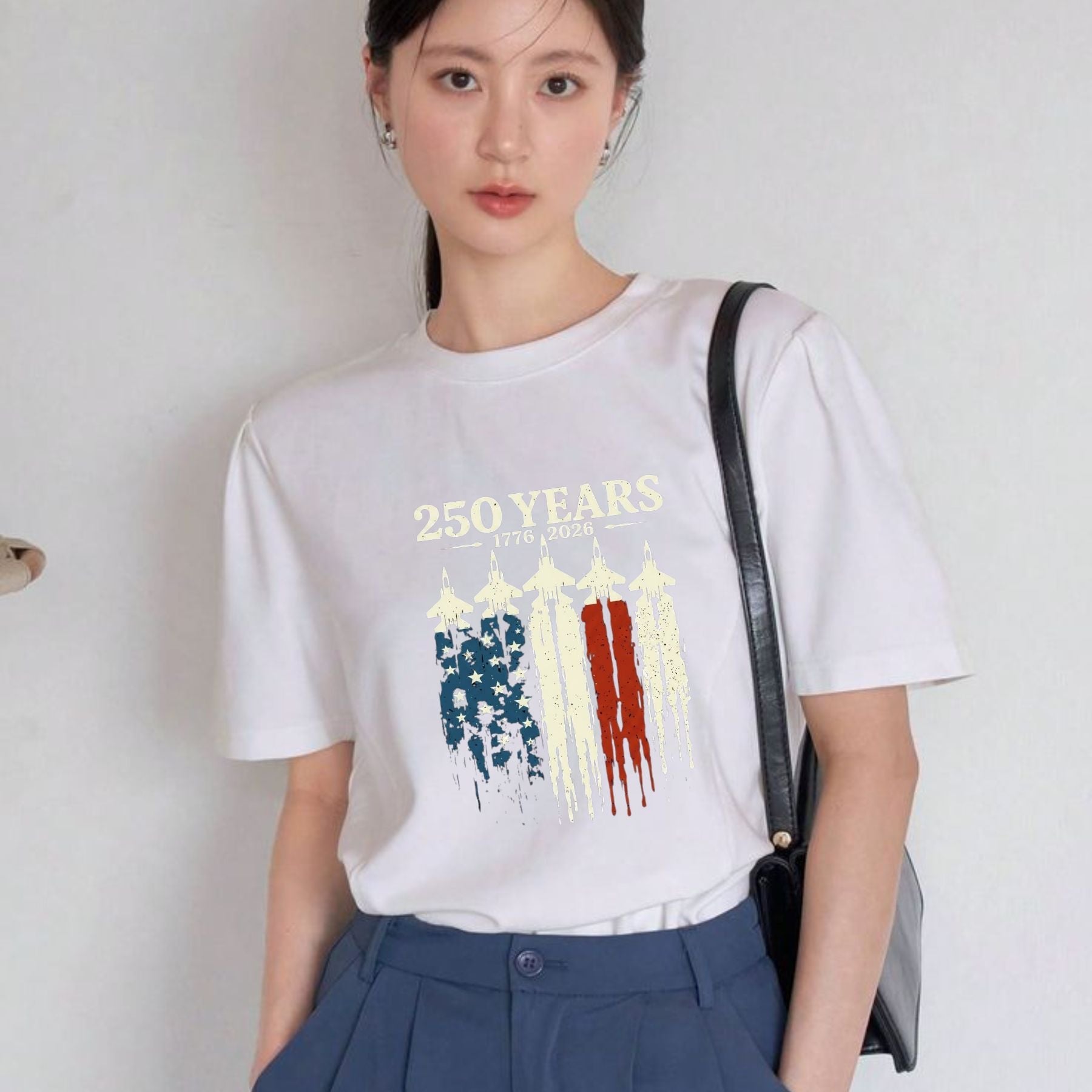 "USA 250th Anniversary" Vintage 1776–2026 T-Shirt – Semiquincentennial Retro Patriotic Cotton Top, Americana Aesthetic Heritage Tee