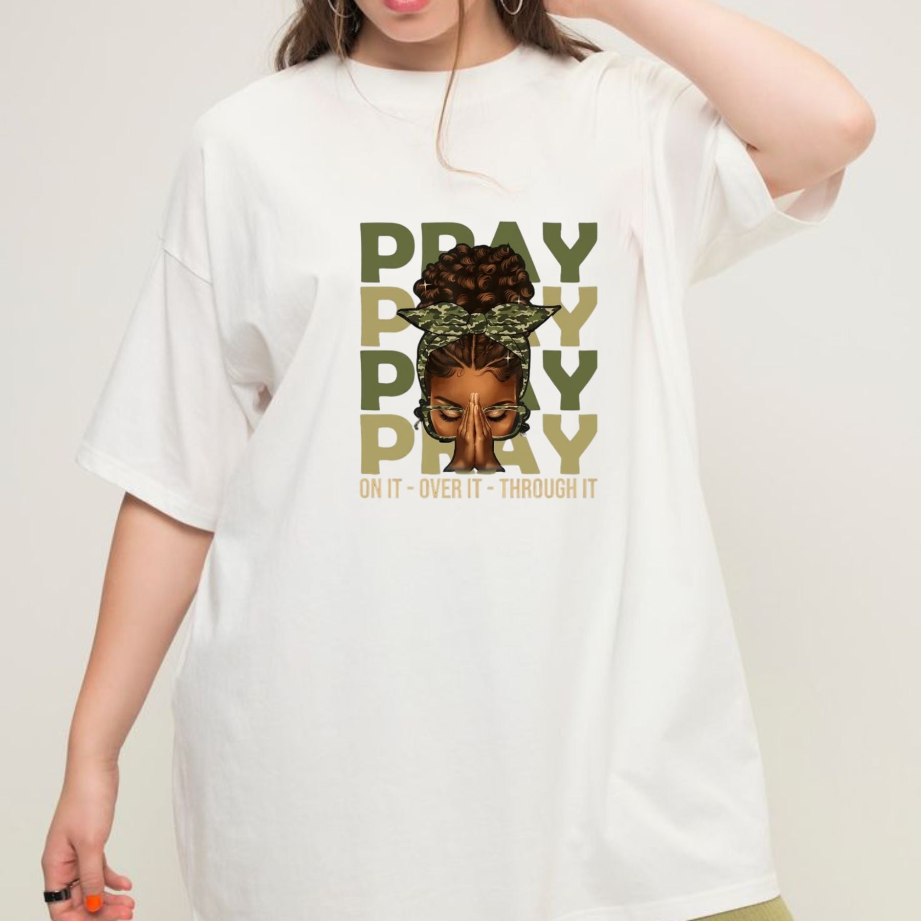 Fortify Your Faith T-Shirt – Inspirational Christian Graphic Tee, Afro Woman Design, Unisex Cotton Shirt