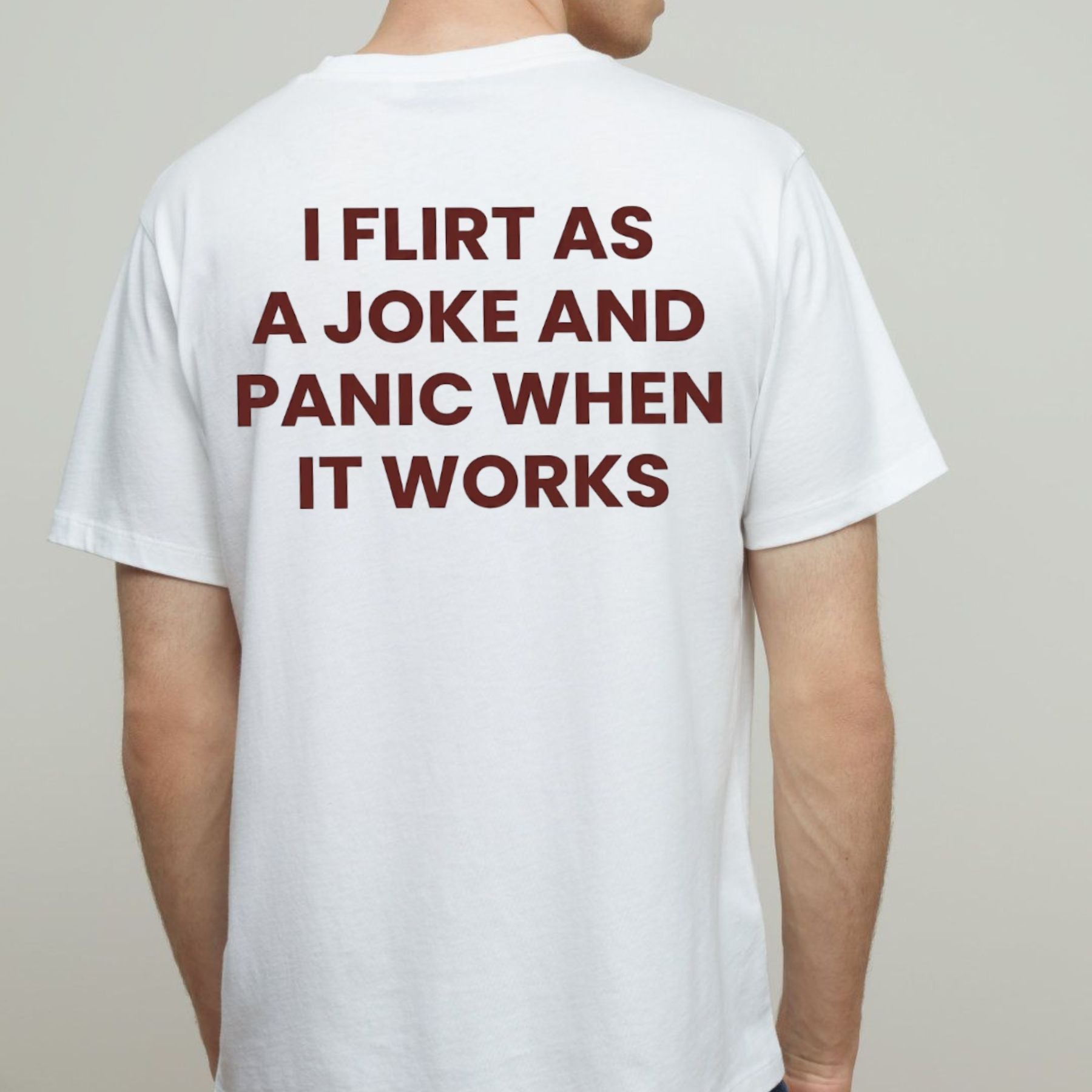 "I Flirt As A Joke" Funny T-Shirt – Sarcastic Social Anxiety Graphic Tee, Premium 100% Cotton Relatable Introvert Top, Made in USA