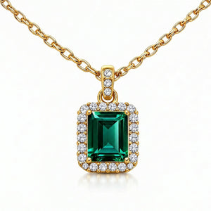 5CT (11mm) Royal Emerald Moissanite Necklace