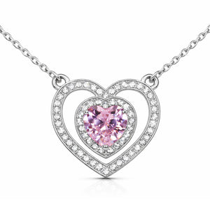 Double Heart Pendant Necklace