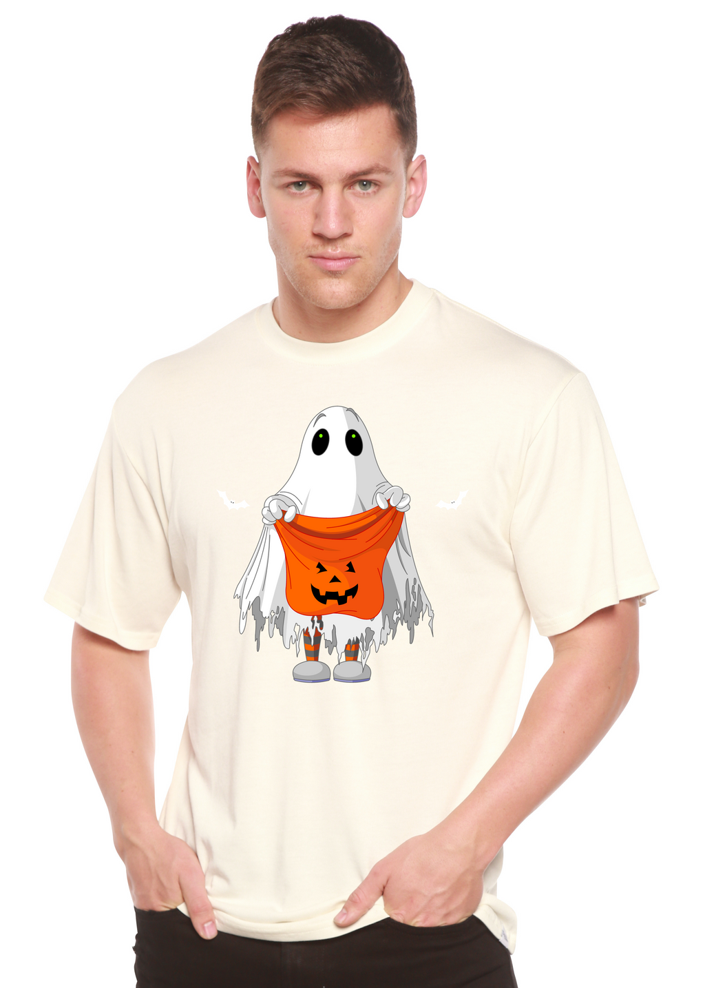 Boo Halloween Men's Bamboo Viscose/Organic Cotton Short Sleeve Graphic T-Shirt