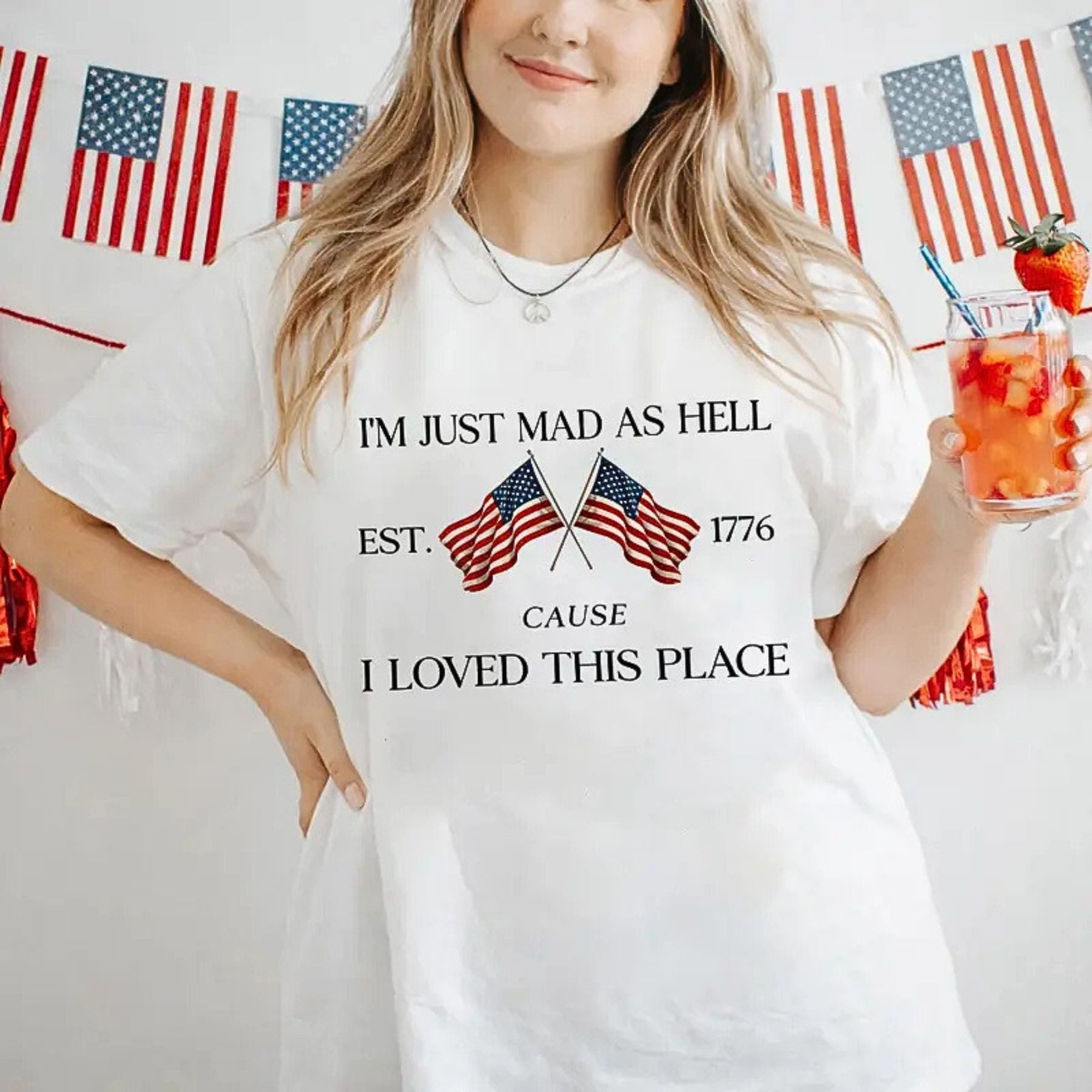 "I'm Just Mad Cuz I Loved This Place" 1776–2026 T-Shirt – Funny Patriotic 250th Anniversary Graphic Tee, Unisex Cotton Shirt