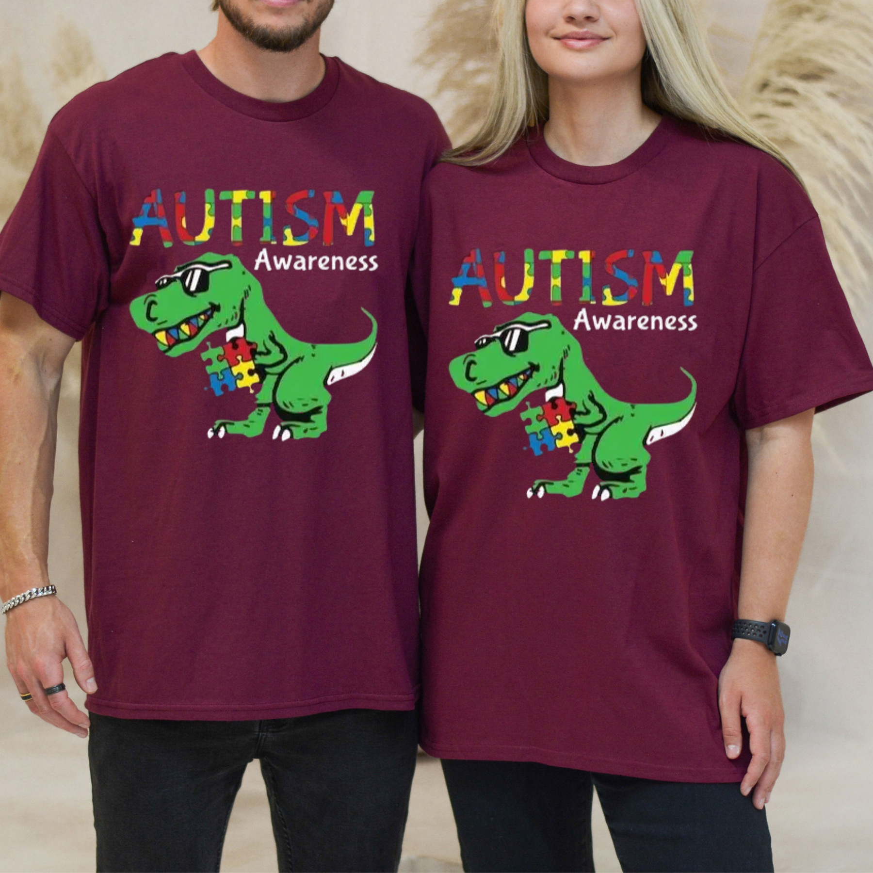 "Ausome Dino" Colorful Autism Tee – Cute Dinosaur Graphic Shirt